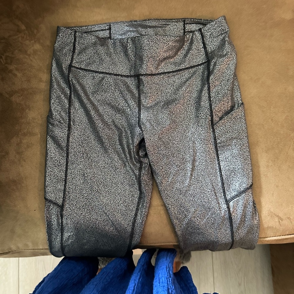 Lululemon Athletica Black and Silver Leggings